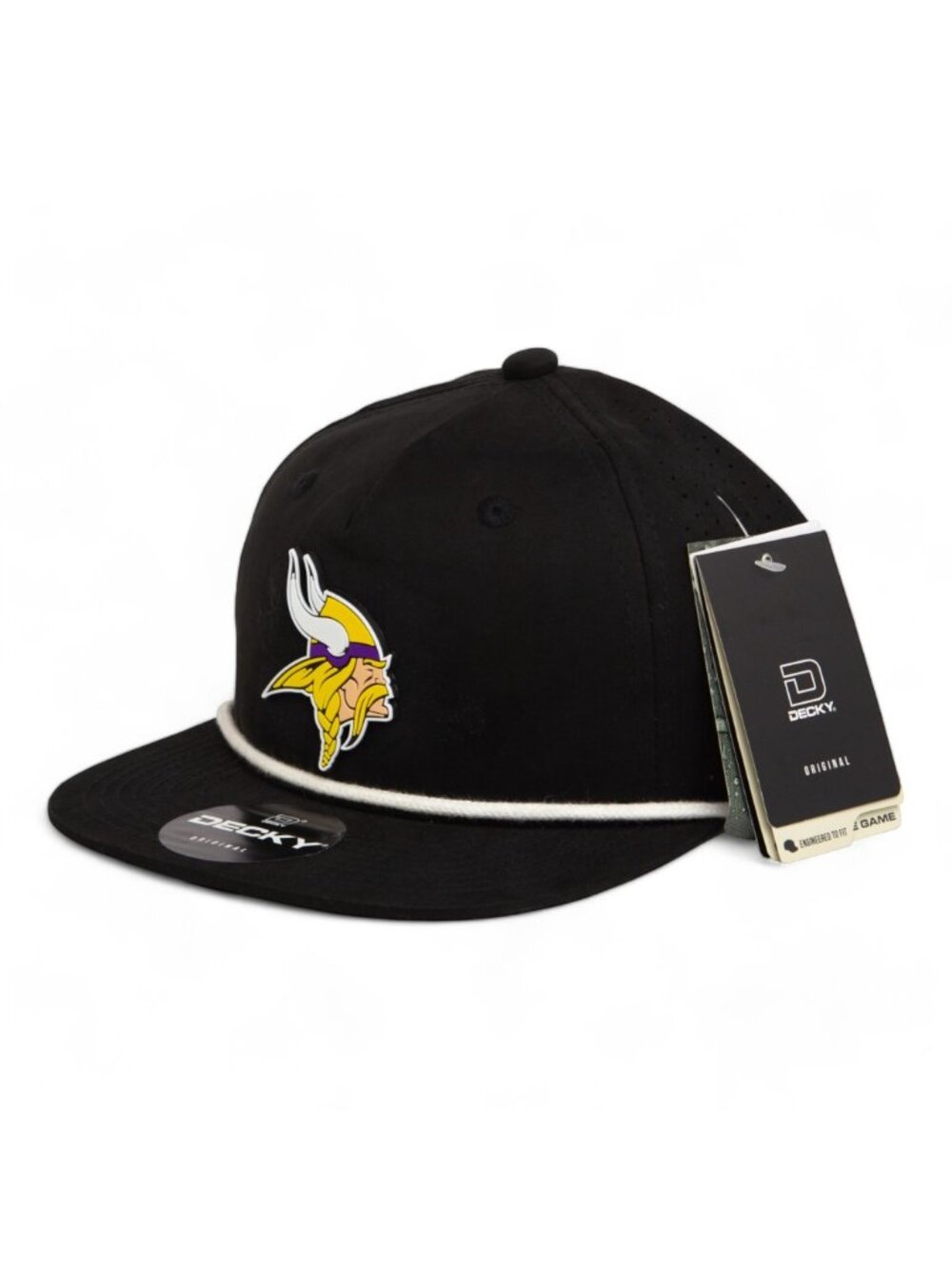 Minnesota Vikings 3D Perforated Rope Hat- Black/ White